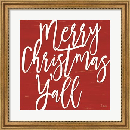Framed Merry Christmas Y&#39;all Print