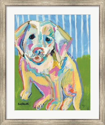 Framed Labrador Puppy Smile Print