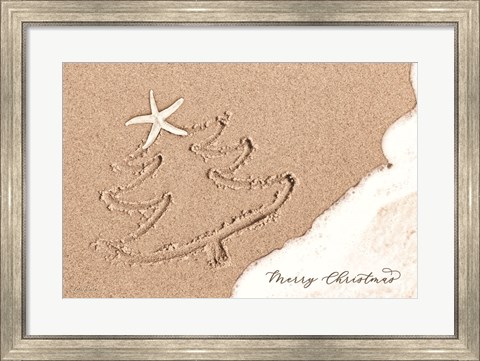 Framed Beach Christmas Print