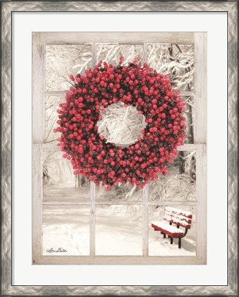 Framed Beaded Wreath View I Print
