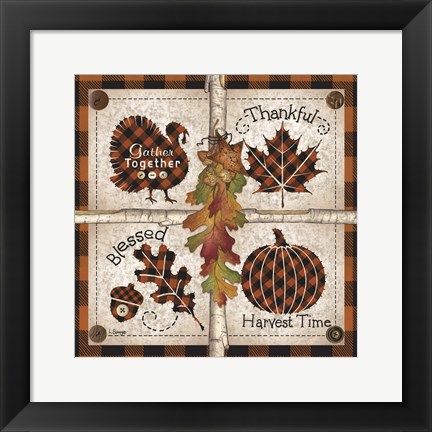 Framed Autumn Four Square Harvest Time Print