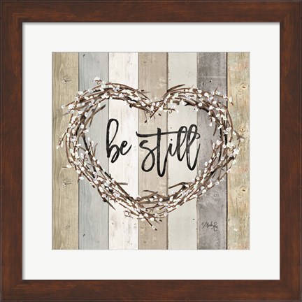 Framed Be Still Pussy Willow Wreath Print
