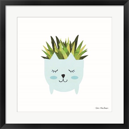 Framed Cat Plant Print