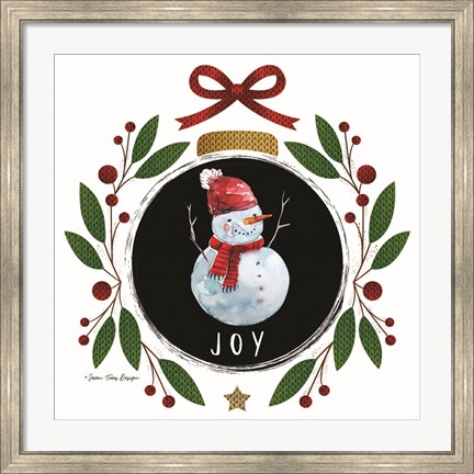 Framed Joy Christmas Ornament Print