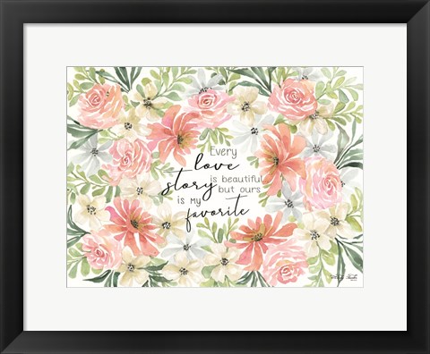 Framed Floral Love Story Print
