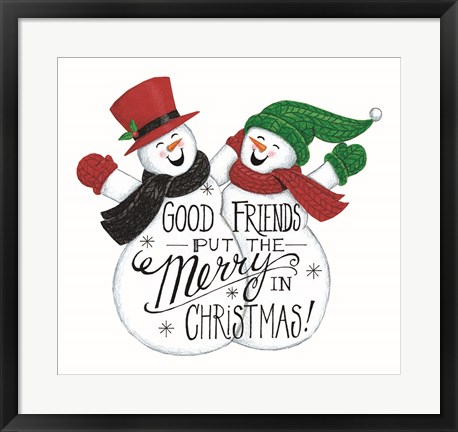 Framed Good Friends Snowman Print
