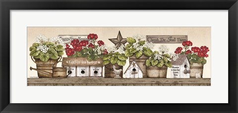 Framed Geranium Shelf Print