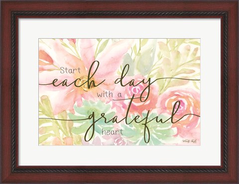 Framed Floral Grateful Heart Print