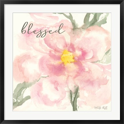 Framed Floral Blessed Print