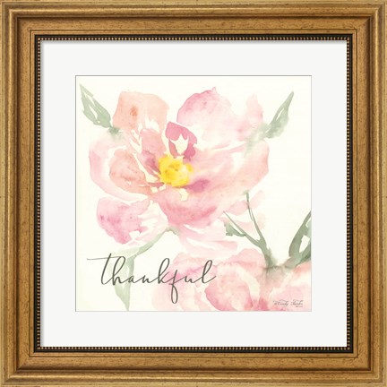 Framed Floral Thankful Print