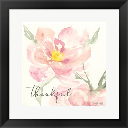Framed Floral Thankful Print