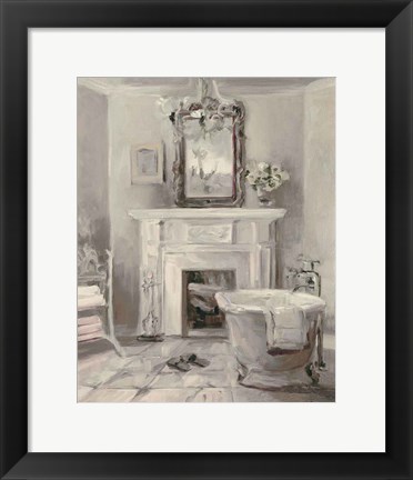 Framed French Bath IV Gray Print