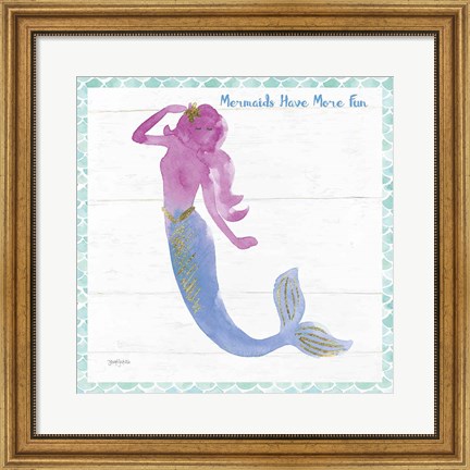 Framed Mermaid Friends IV Fun Print