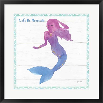 Framed Mermaid Friends III Lets Be Print