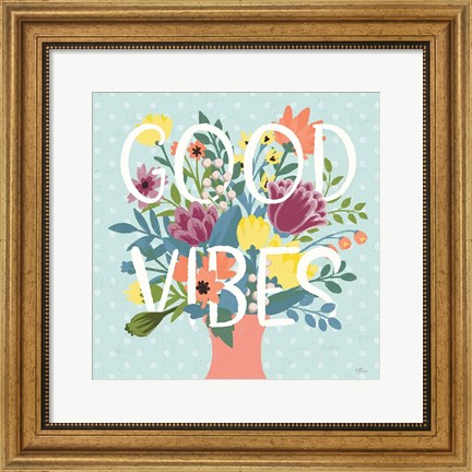 Framed Romantic Luxe XIII Bright Print