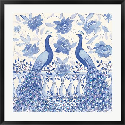 Framed Peacock Garden VI Print