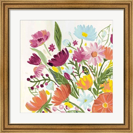 Framed Vintage Floral I v2 Print