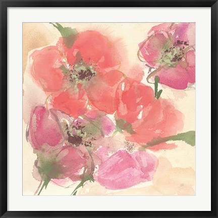 Framed Coral Blooms I Print