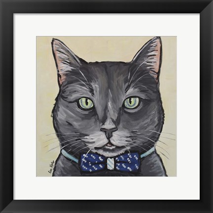 Framed Cat Smokey Gray Tabby Print