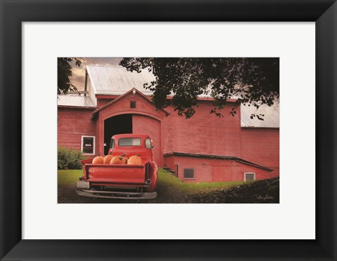 Framed Red Pumpkin Truck Print