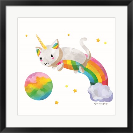 Framed Rainbow Caticorn II Print