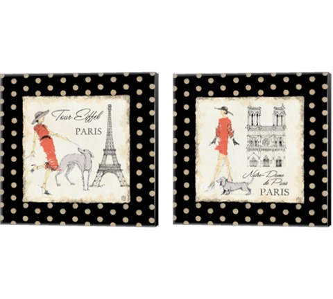Ladies in Paris 2 Piece Canvas Print Set by Avery Tillmon