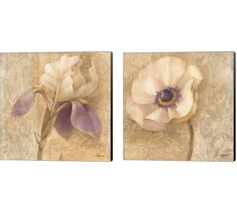 Brocade Floral 2 Piece Canvas Print Set by Albena Hristova