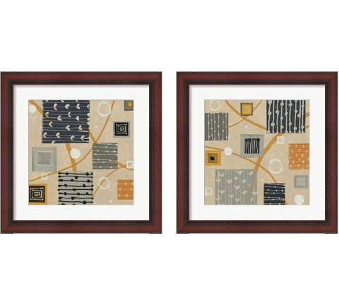 Graphic Tiles 2 Piece Framed Art Print Set by Wild Apple Portfolio