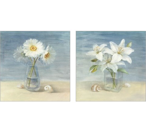 Flowers and Shells 2 Piece Art Print Set by Danhui Nai