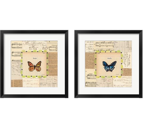 Truth & Hope Butterfly 2 Piece Framed Art Print Set by Courtney Prahl