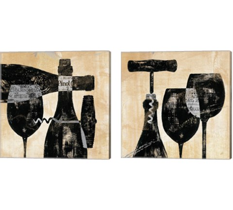 Wine Selection 2 Piece Canvas Print Set by Daphne Brissonnet