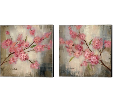 Cherry Blossom 2 Piece Canvas Print Set by Silvia Vassileva