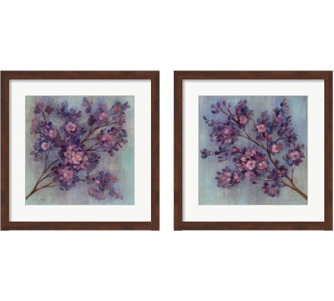 Twilight Cherry Blossoms 2 Piece Framed Art Print Set by Silvia Vassileva