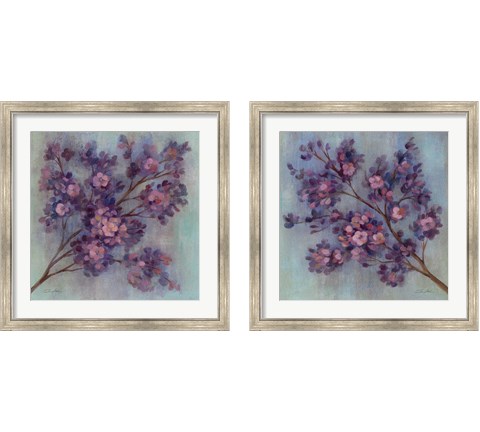 Twilight Cherry Blossoms 2 Piece Framed Art Print Set by Silvia Vassileva