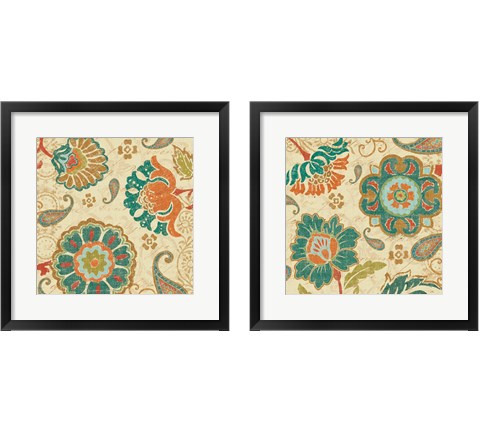 Fall Paisley 2 Piece Framed Art Print Set by Pela