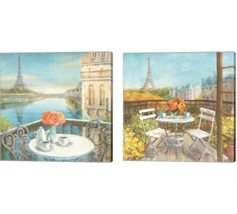 Paris Views 2 Piece Canvas Print Set by Danhui Nai