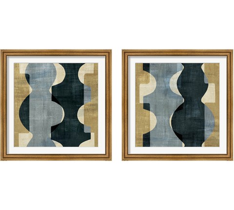 Geometric Deco 2 Piece Framed Art Print Set by Wild Apple Portfolio