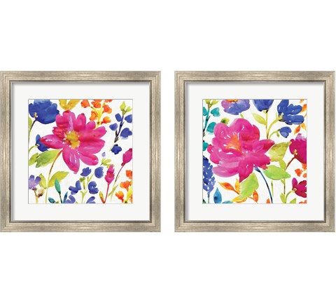 Floral Medley 2 Piece Framed Art Print Set by Wild Apple Portfolio
