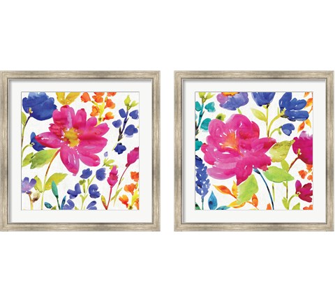 Floral Medley 2 Piece Framed Art Print Set by Wild Apple Portfolio