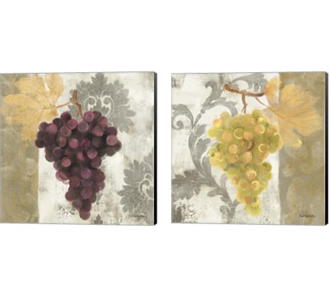 Acanthus and Paisley with Grapes 2 Piece Canvas Print Set by Albena Hristova