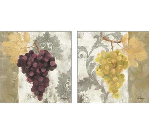 Acanthus and Paisley with Grapes 2 Piece Art Print Set by Albena Hristova