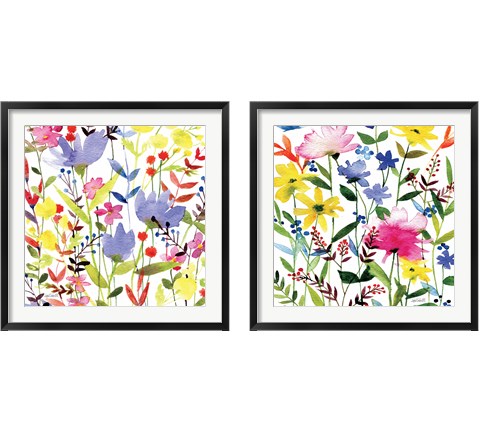 Annes Flowers Crop 2 Piece Framed Art Print Set by Anne Tavoletti