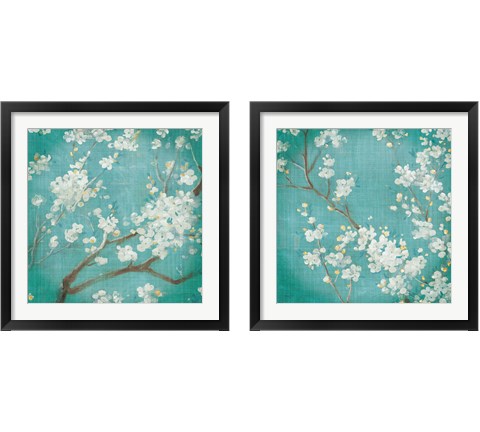 White Cherry Blossoms 2 Piece Framed Art Print Set by Danhui Nai