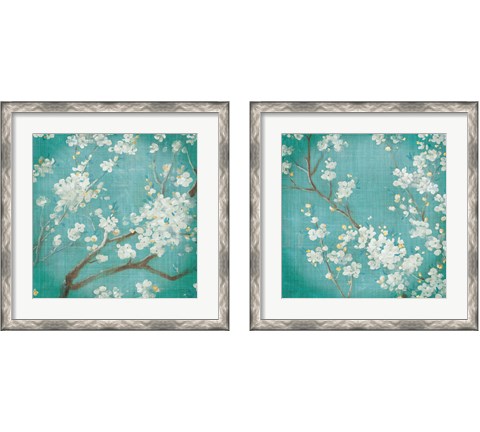 White Cherry Blossoms 2 Piece Framed Art Print Set by Danhui Nai