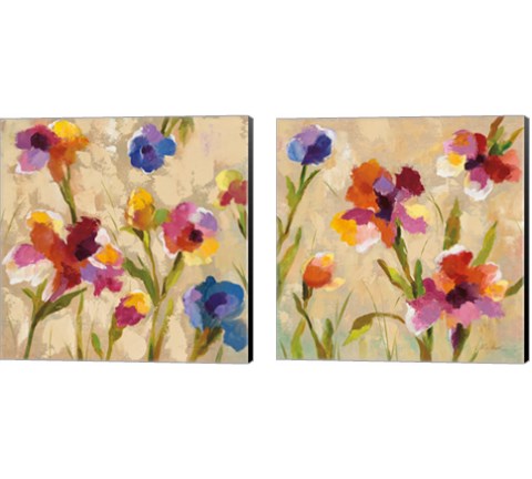Bold Bright Flowers 2 Piece Canvas Print Set by Silvia Vassileva