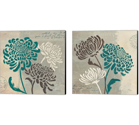 Chrysanthemums 2 Piece Canvas Print Set by Wellington Studio