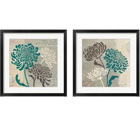 Chrysanthemums 2 Piece Framed Art Print Set by Wellington Studio