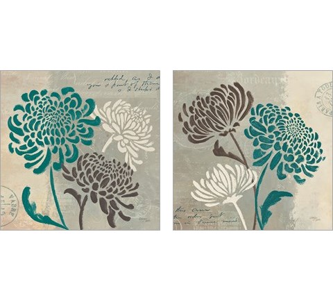 Chrysanthemums 2 Piece Art Print Set by Wellington Studio