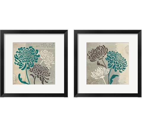 Chrysanthemums 2 Piece Framed Art Print Set by Wellington Studio