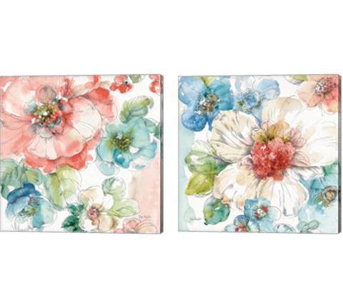 Summer Bloom 2 Piece Canvas Print Set by Lisa Audit